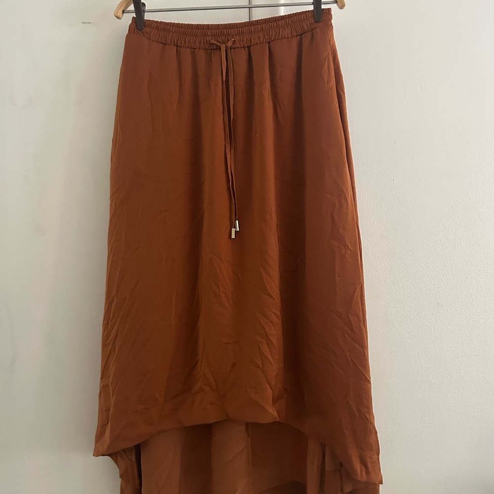 Banana Republic Brown Midi Skirt High-Low Casual